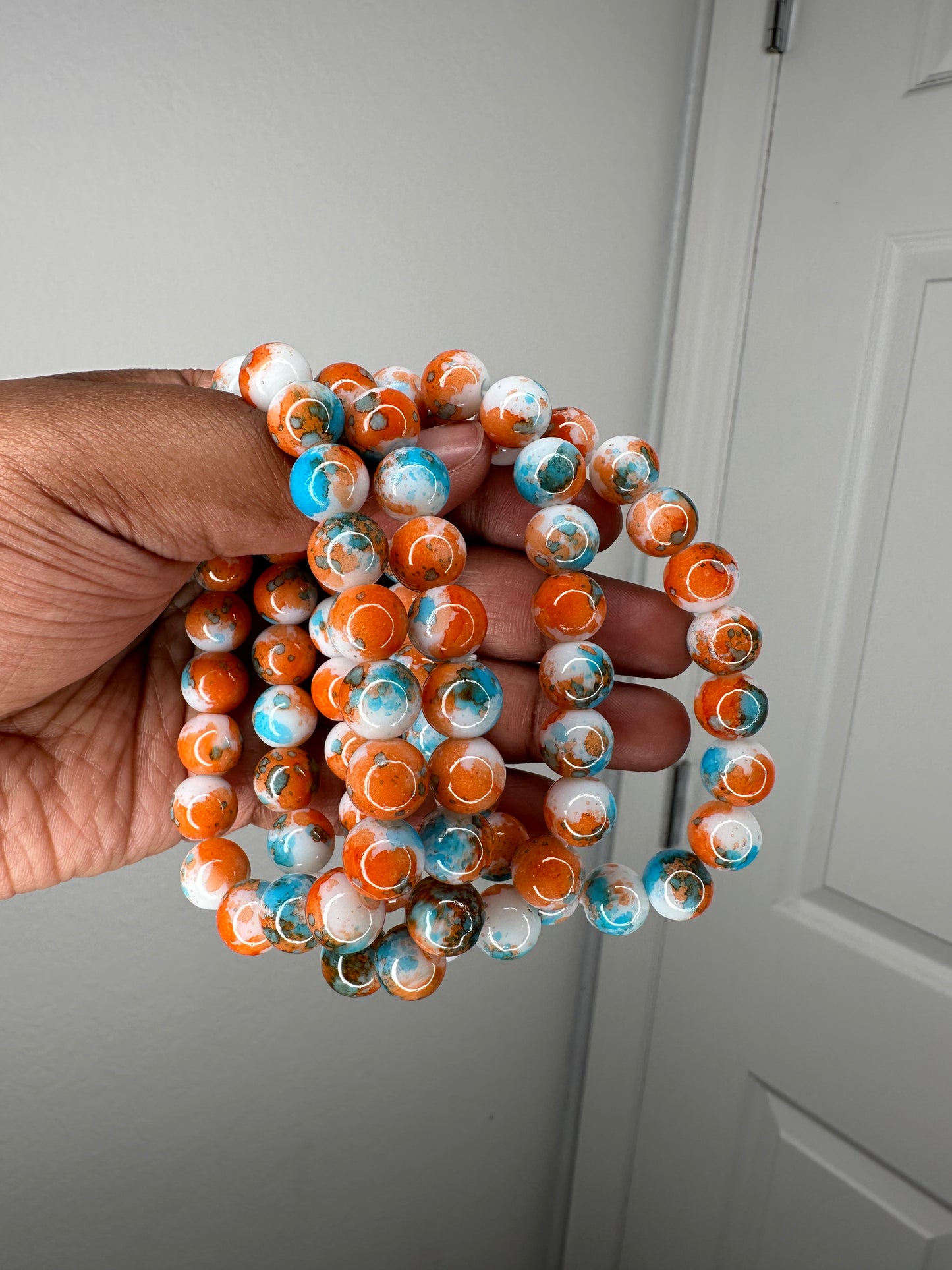 Sky orange 10m beaded bracelet