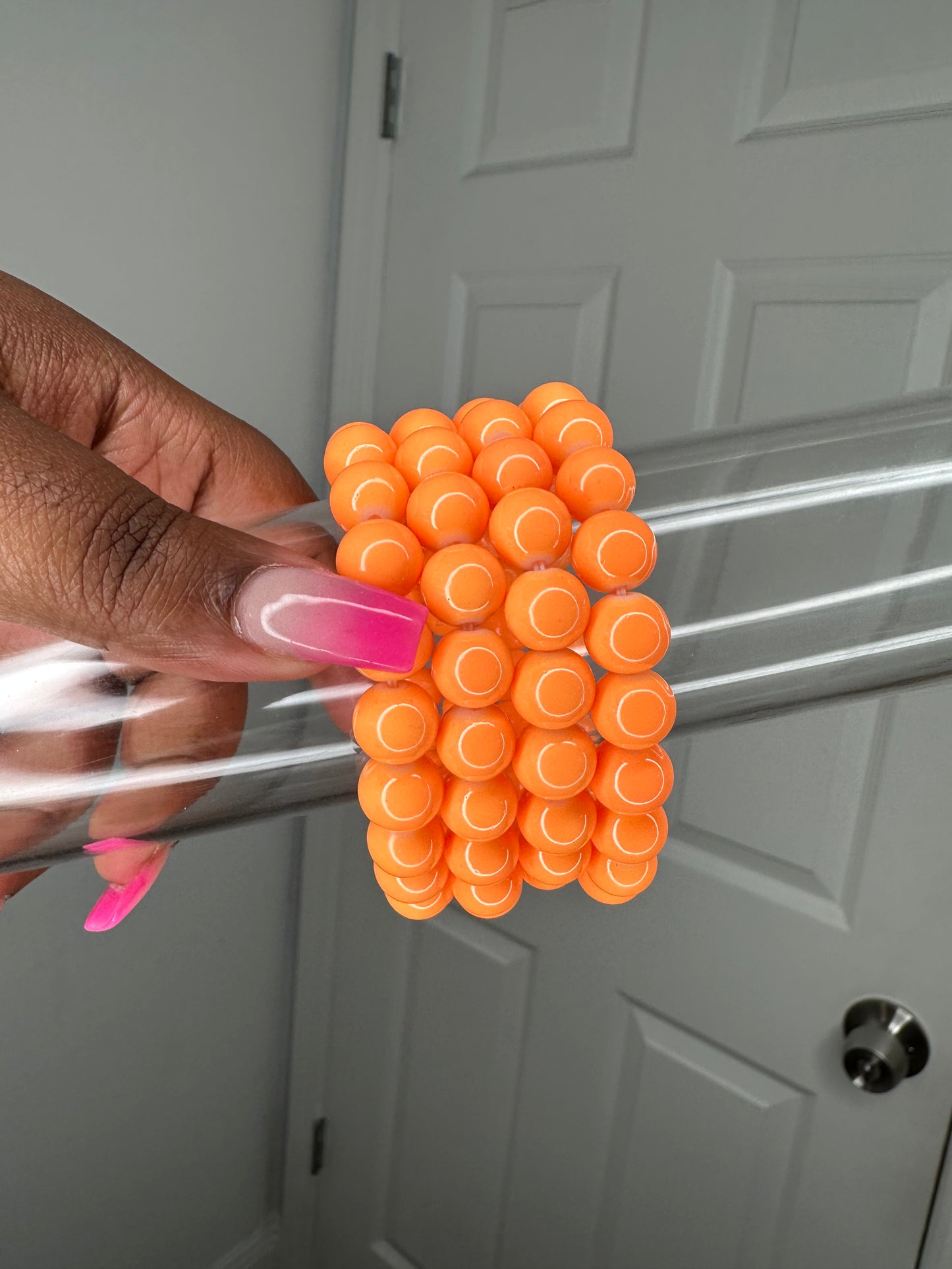 Orange peach beaded bracelet