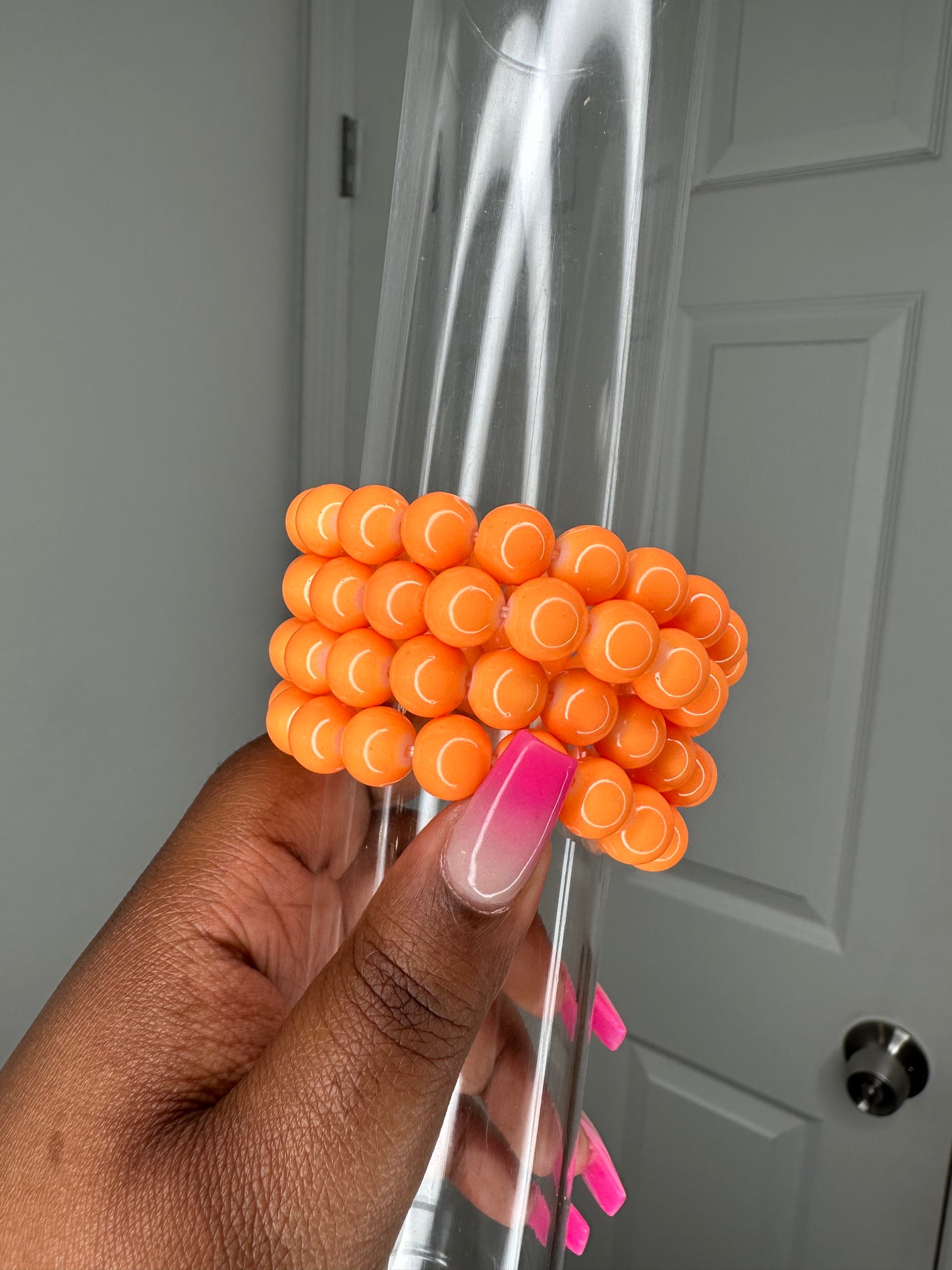 Orange peach beaded bracelet