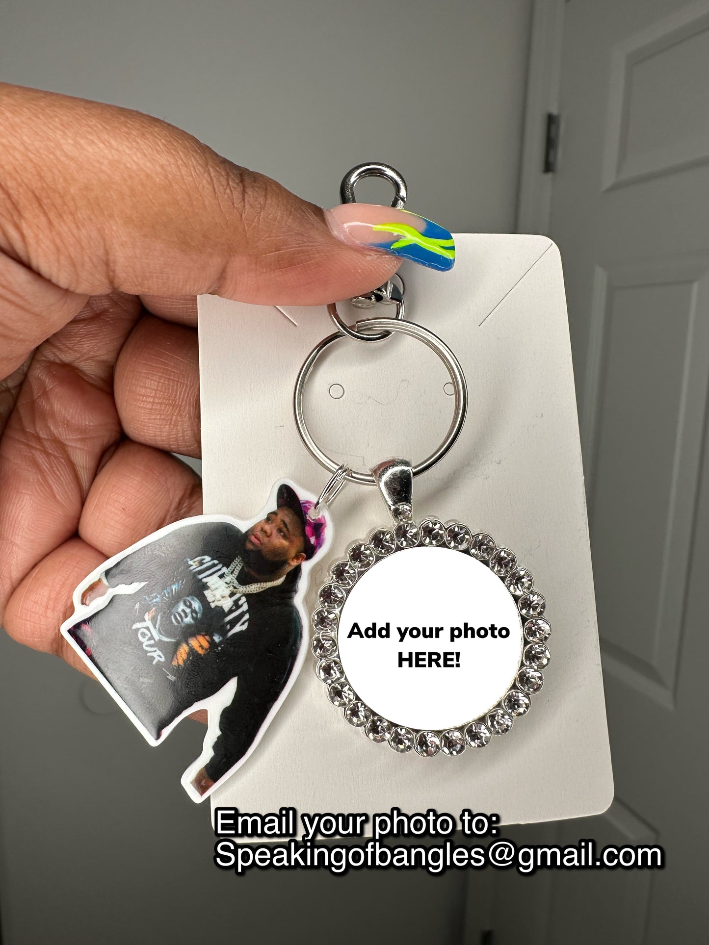 Add your own photo rod wave keychain