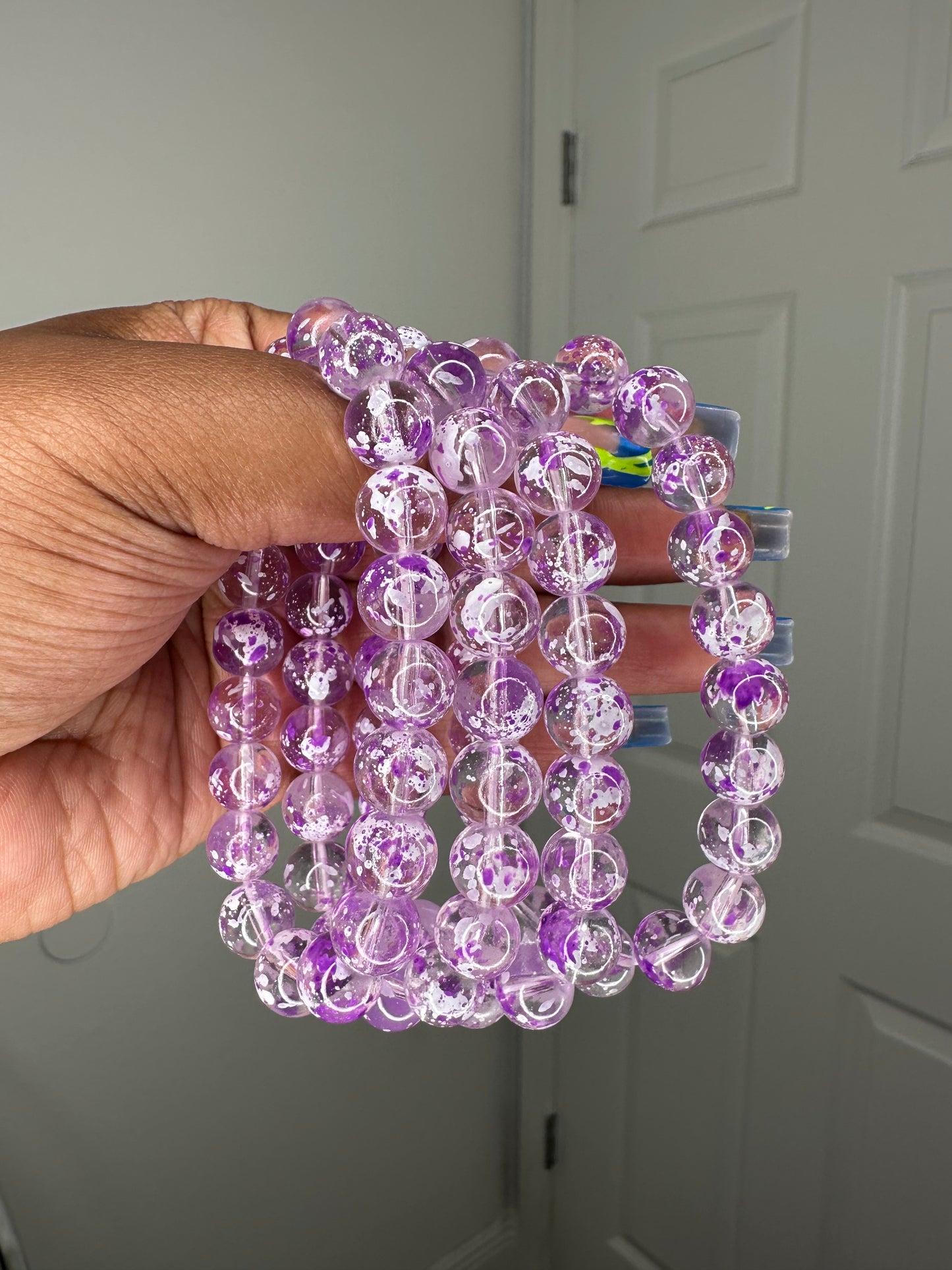 Splash of purple 10m beaded bracelet