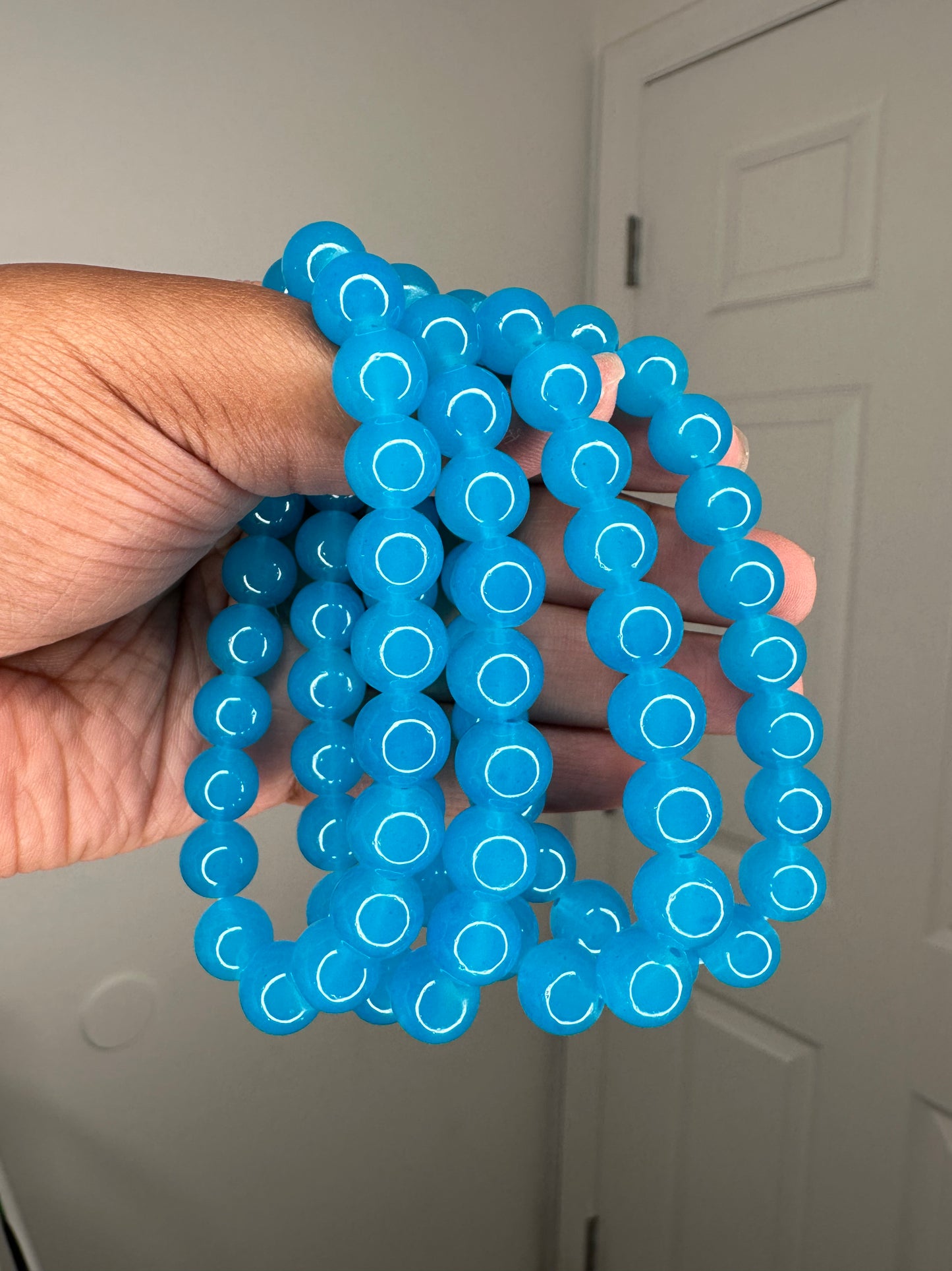 Sapphire 10m beaded bracelet