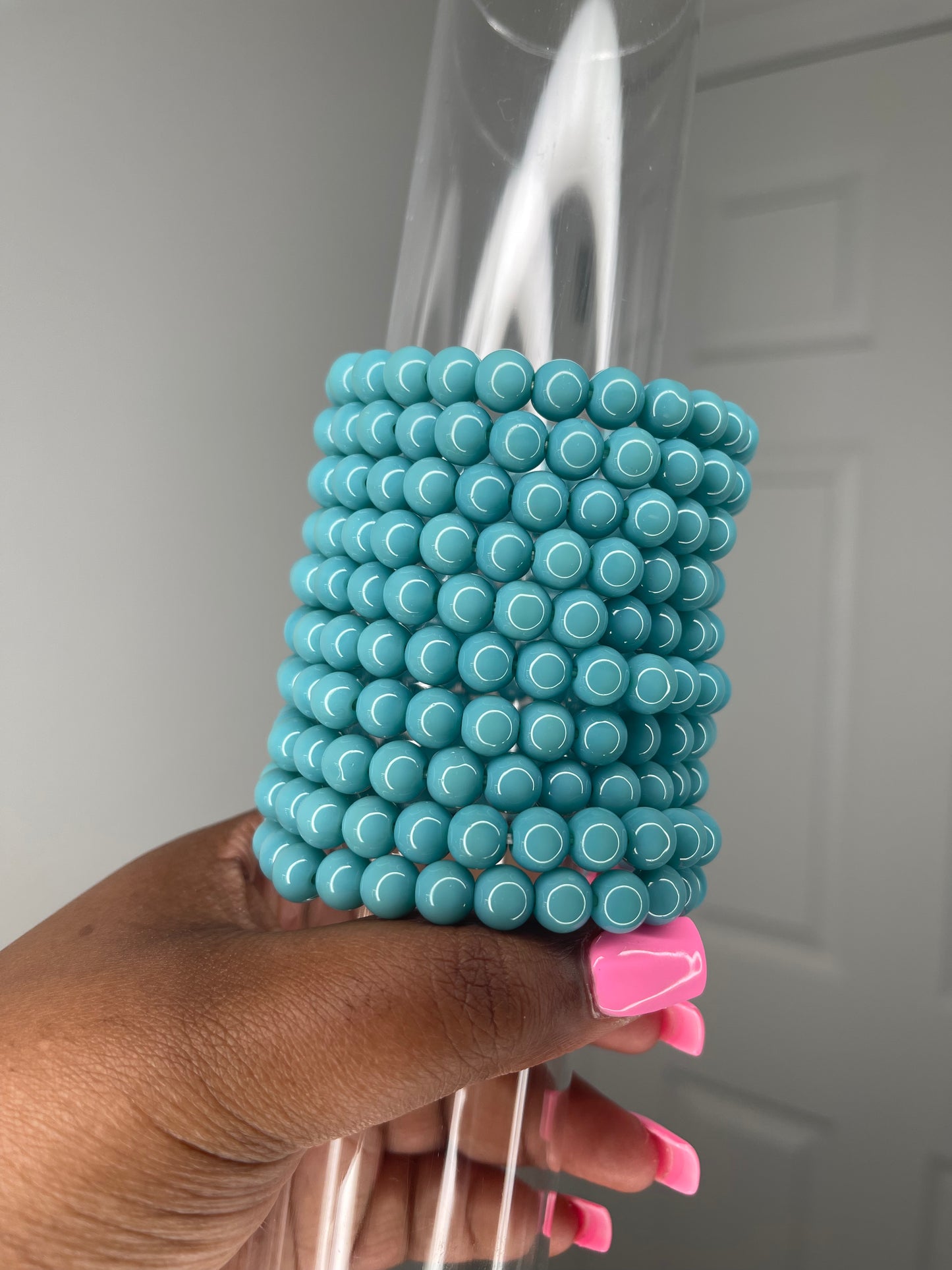 Aquamarine beaded bracelet