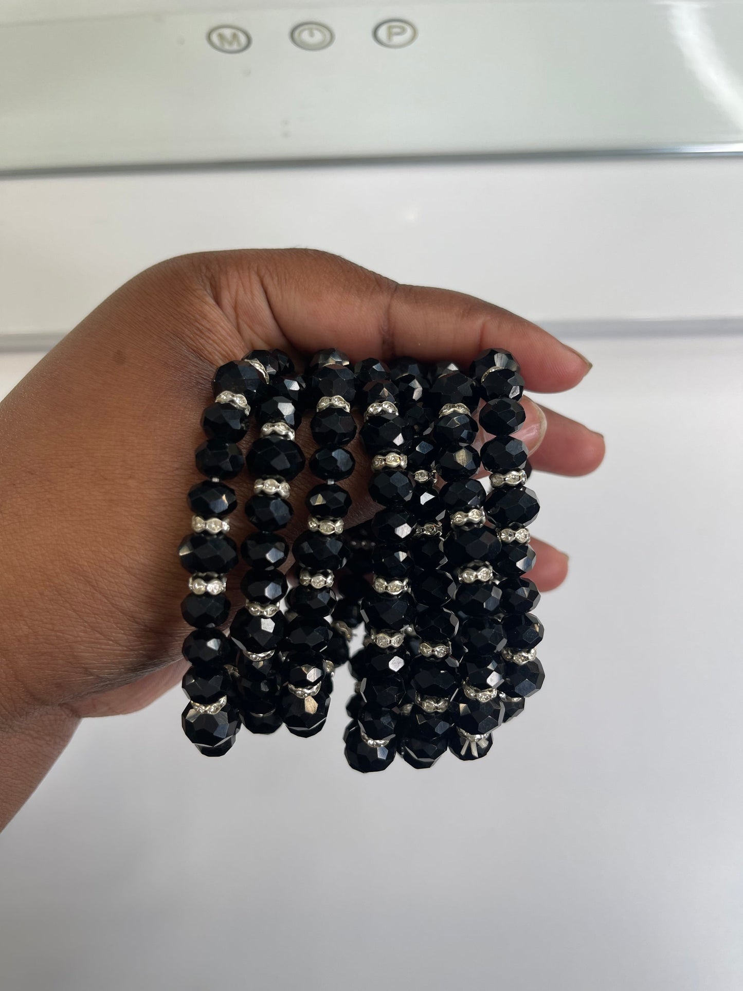 Blacked gem beaded bracelet