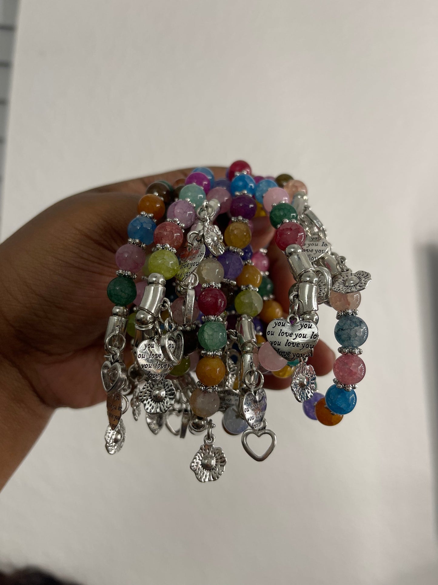 I love you beaded bracelet
