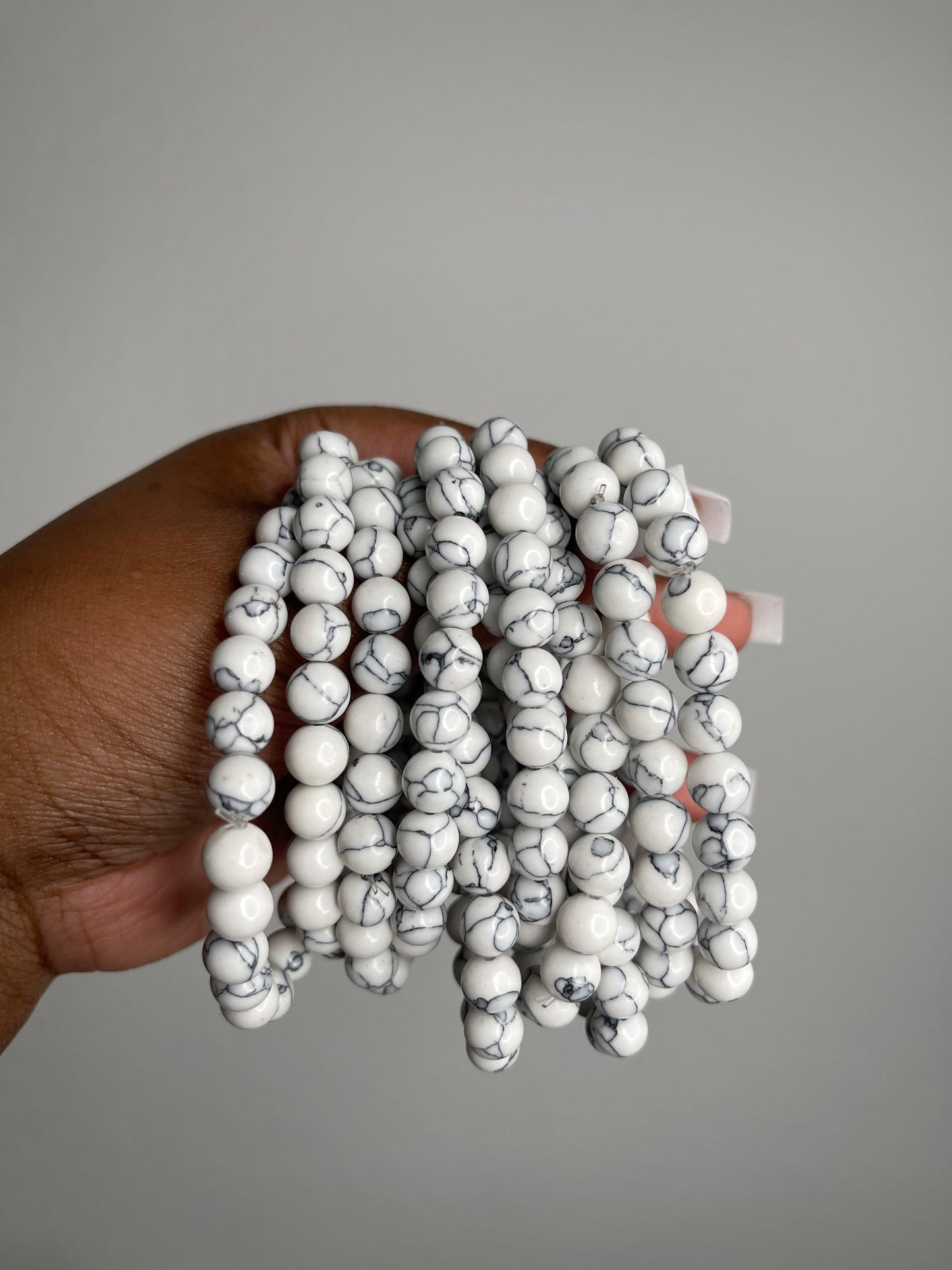 Cracked marble beaded bracelet
