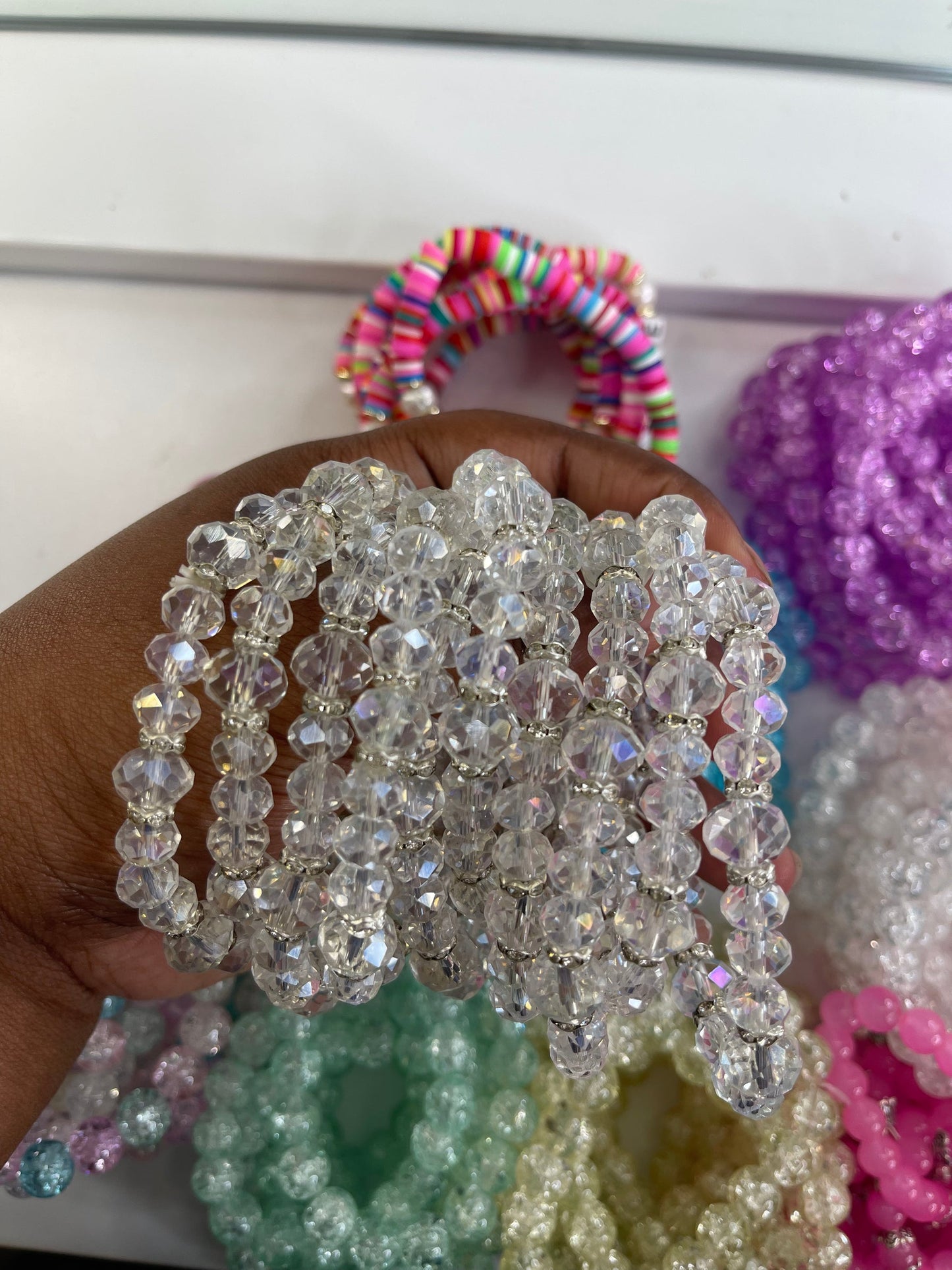 Simple crystal beaded bracelet