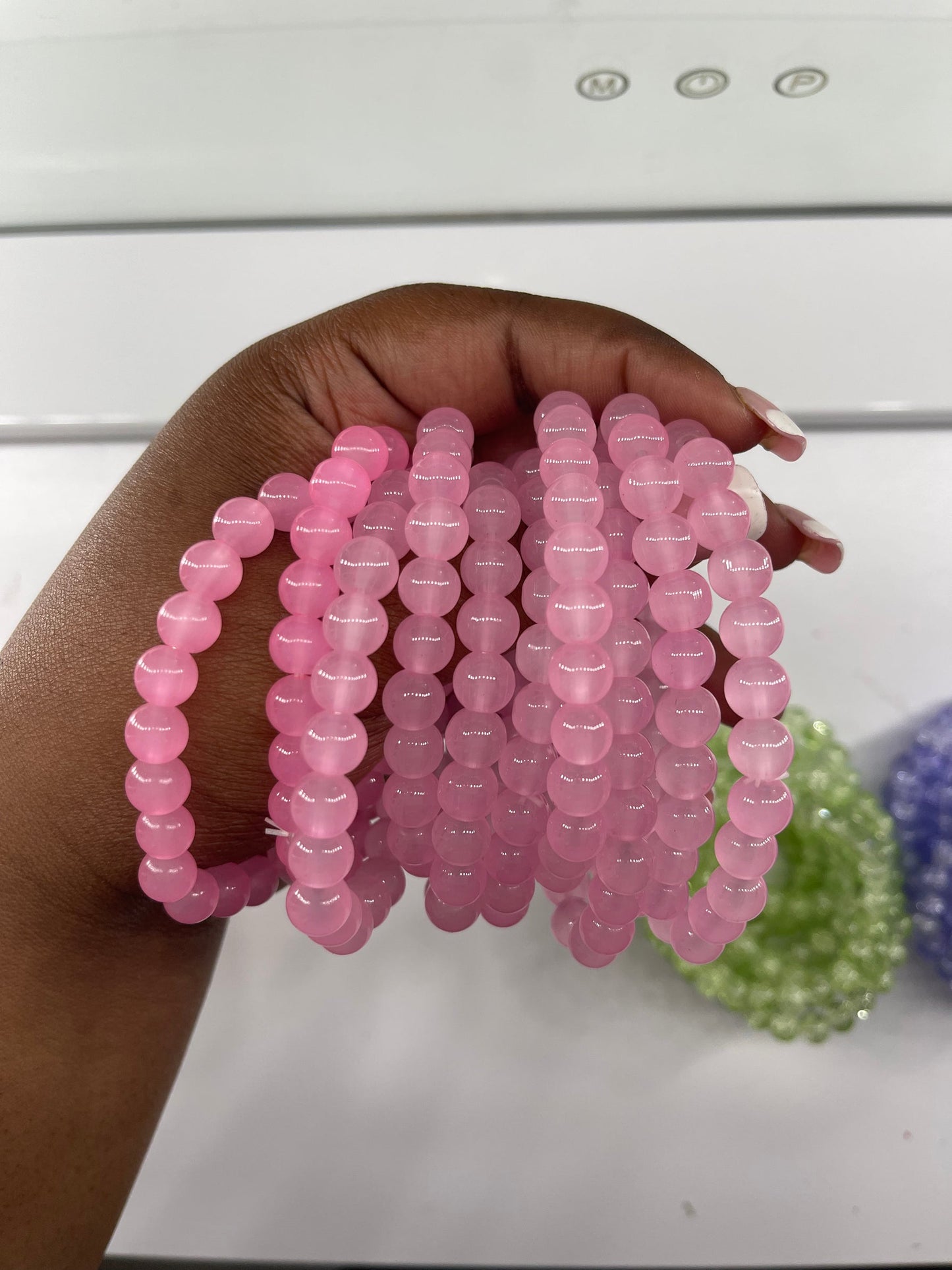 Blush pink beaded bracelet