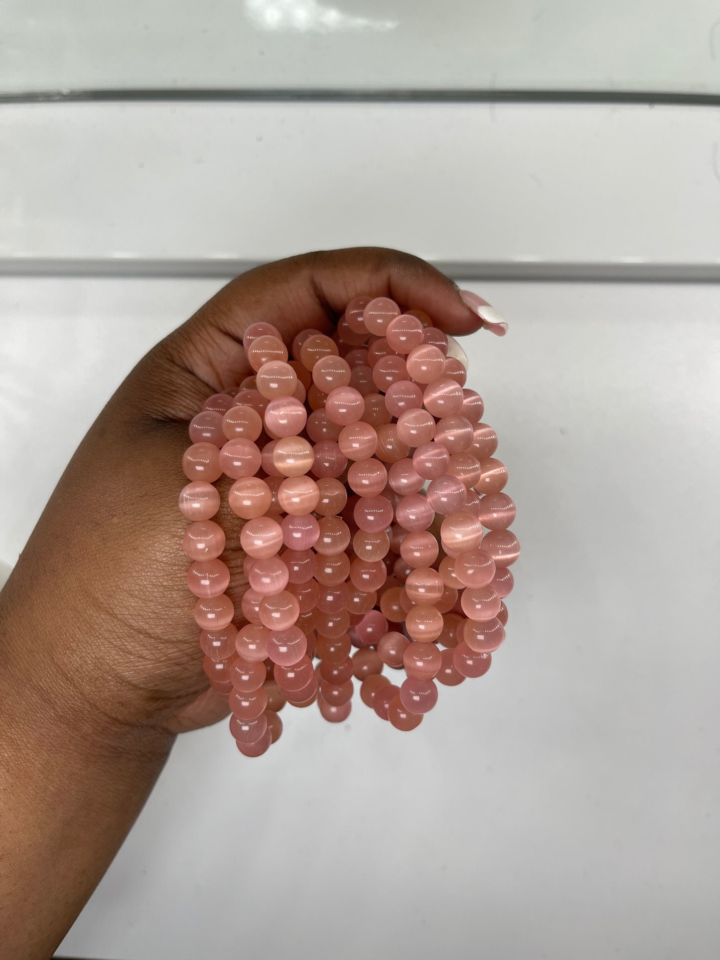 Pinkeye beaded bracelet