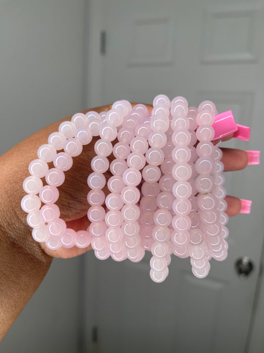 Simple pink beaded bracelet
